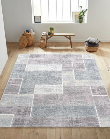 Ковер бельгийский 637454767 Argentum Platinum (PP Heatset Высокоплотный, серый, кремовый)