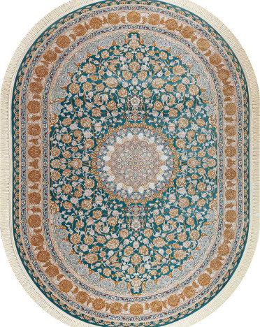 Ковер персидский G129 Mashad 1200 (Акрил, голубой)