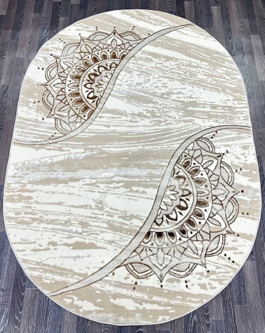 Ковер турецкий 0921A FAME (Полиэстер, бежевый, кремовый)