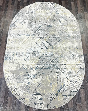 Ковер турецкий A3576A Lowa (Полиэстер хит-сет, серый) овальный