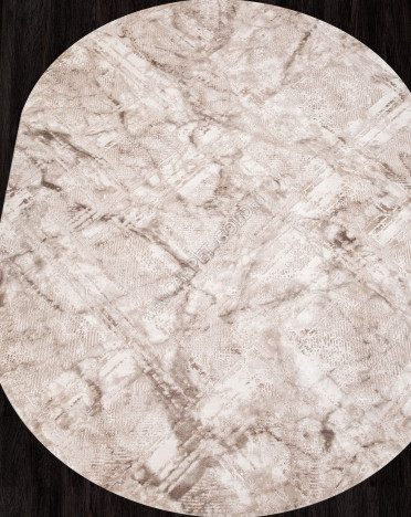 Ковер турецкий 04074A ARMINA (PP Heatset Высокоплотный, бежевый, кремовый) овальный