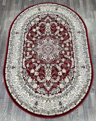 Ковер турецкий L050A Madison (PP Heatset Высокоплотный, красный) овальный