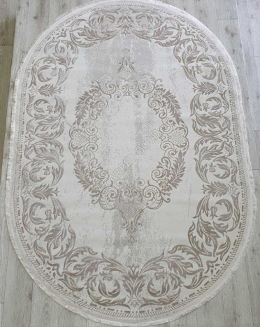 Ковер турецкий 36567A Amatis Lux овальный (Акрил, бежевый)