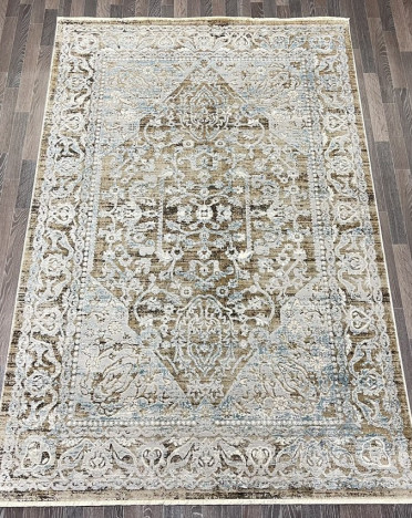 Ковер турецкий 3537A_1 FLORIDA (полиэстер хит сет, бежевый, голубой)