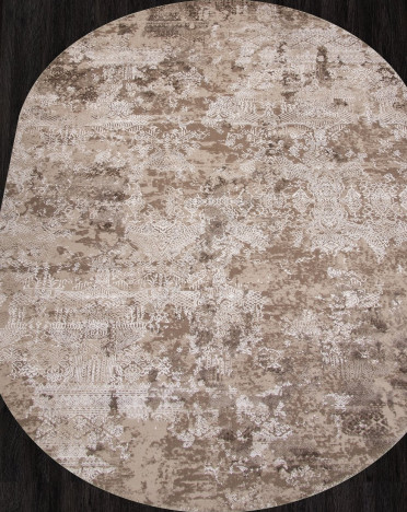 Ковер турецкий 03851B ARMINA (PP Heatset Высокоплотный, коричневый) овальный