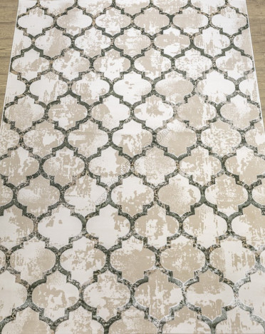 Ковер турецкий NM82A Rich (Полиэстер хит-сет, бежевый, зеленый)