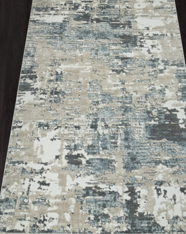 Ковер российский F231 NATUREL (Фризе, бежевый, голубой)