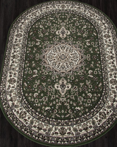 Ковер российский D411 GAVANA (Полипропилен, зеленый) овальный