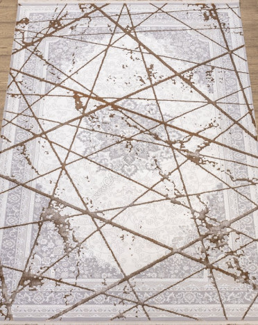 Ковер турецкий KB03A Prado (Полиэстер, бежевый, серый)