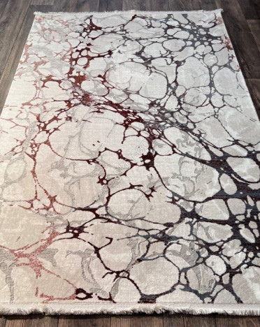 Турецкий ковер Atlantik Hali Deco 23182A (Полиэстер, красный, серый)