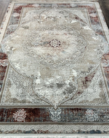 Турецкий ковер Atlantik Hali Deco 27257A (Полиэстер, серый, разноцветный)