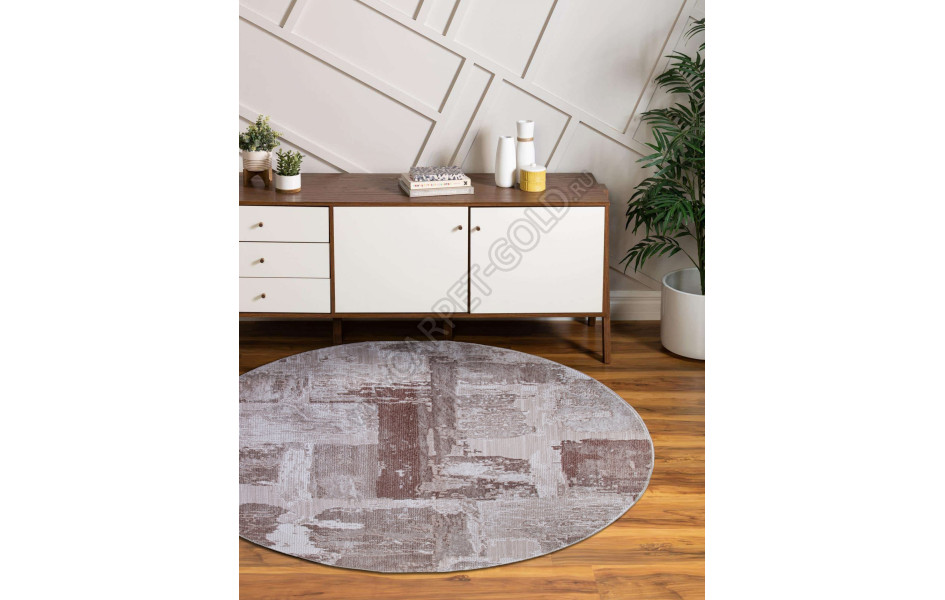 Ковер турецкий круглый 03710A BROWN - коллекция ARMINA