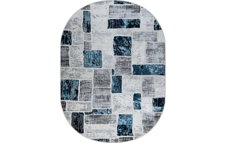 38471A OVAL BLUE FLS / L.GREY Kleopatra