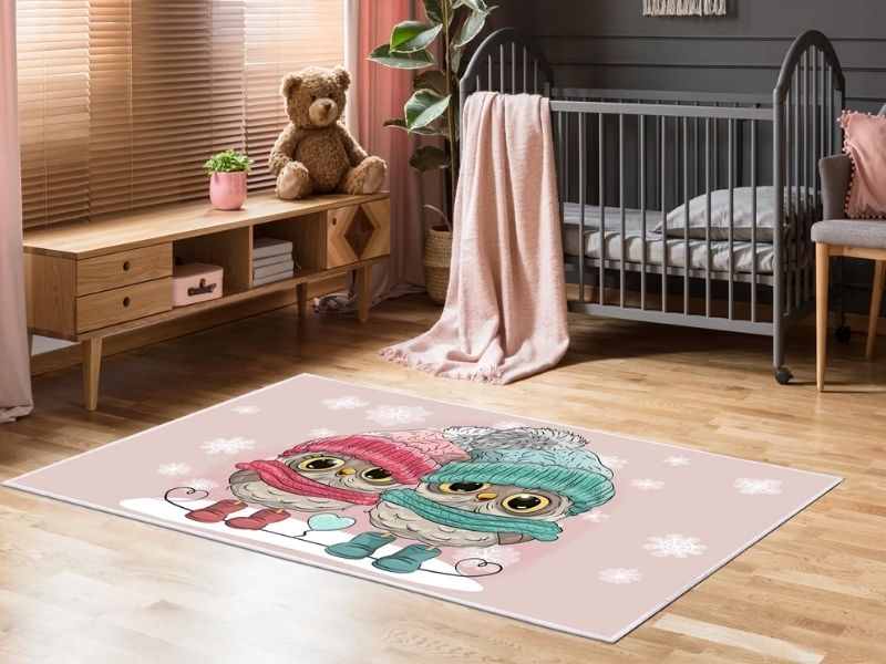 Ковер интерьере детской для девочки